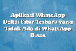 Aplikasi WhatsApp Delta: Fitur Terbaru yang Tidak Ada di WhatsApp Biasa