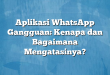 Aplikasi WhatsApp Gangguan: Kenapa dan Bagaimana Mengatasinya?