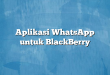 Aplikasi WhatsApp untuk BlackBerry