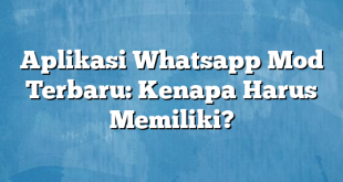 Aplikasi Whatsapp Mod Terbaru: Kenapa Harus Memiliki?