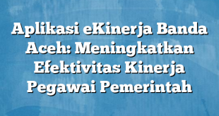 Aplikasi eKinerja Banda Aceh: Meningkatkan Efektivitas Kinerja Pegawai Pemerintah