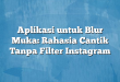 Aplikasi untuk Blur Muka: Rahasia Cantik Tanpa Filter Instagram