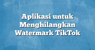 Aplikasi untuk Menghilangkan Watermark TikTok