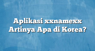 Aplikasi xxnamexx Artinya Apa di Korea?