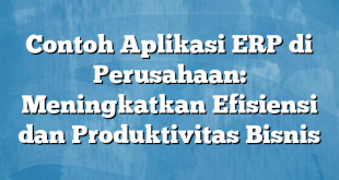 Contoh Aplikasi ERP di Perusahaan: Meningkatkan Efisiensi dan Produktivitas Bisnis