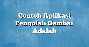 Contoh Aplikasi Pengolah Gambar Adalah