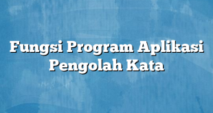 Fungsi Program Aplikasi Pengolah Kata