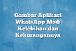Gambar Aplikasi WhatsApp Mod: Kelebihan dan Kekurangannya