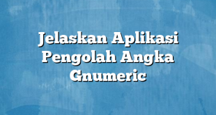 Jelaskan Aplikasi Pengolah Angka Gnumeric