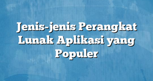 Jenis-jenis Perangkat Lunak Aplikasi yang Populer