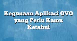 Kegunaan Aplikasi OVO yang Perlu Kamu Ketahui