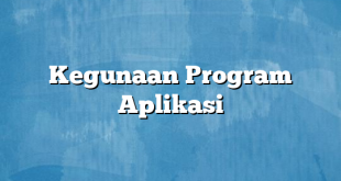 Kegunaan Program Aplikasi