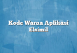 Kode Warna Aplikasi Elsimil