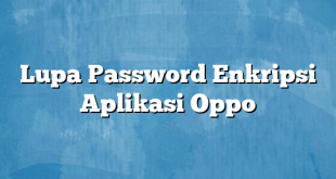 Lupa Password Enkripsi Aplikasi Oppo