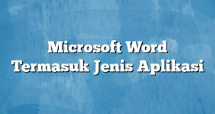 Microsoft Word Termasuk Jenis Aplikasi