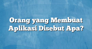 Orang yang Membuat Aplikasi Disebut Apa?