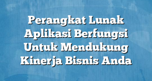 Perangkat Lunak Aplikasi Berfungsi Untuk Mendukung Kinerja Bisnis Anda