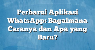 Perbarui Aplikasi WhatsApp: Bagaimana Caranya dan Apa yang Baru?