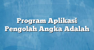 Program Aplikasi Pengolah Angka Adalah