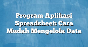 Program Aplikasi Spreadsheet: Cara Mudah Mengelola Data