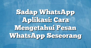 Sadap WhatsApp Aplikasi: Cara Mengetahui Pesan WhatsApp Seseorang