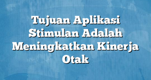 Tujuan Aplikasi Stimulan Adalah Meningkatkan Kinerja Otak