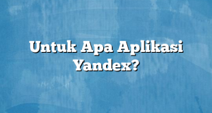 Untuk Apa Aplikasi Yandex?