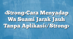 Cara Menyadap Wa Suami Jarak Jauh Tanpa Aplikasi